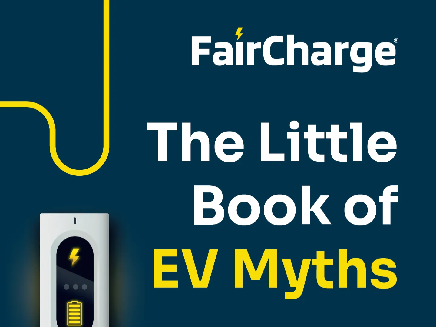 The front cover of The Little Book of EV Myths from FairCharge