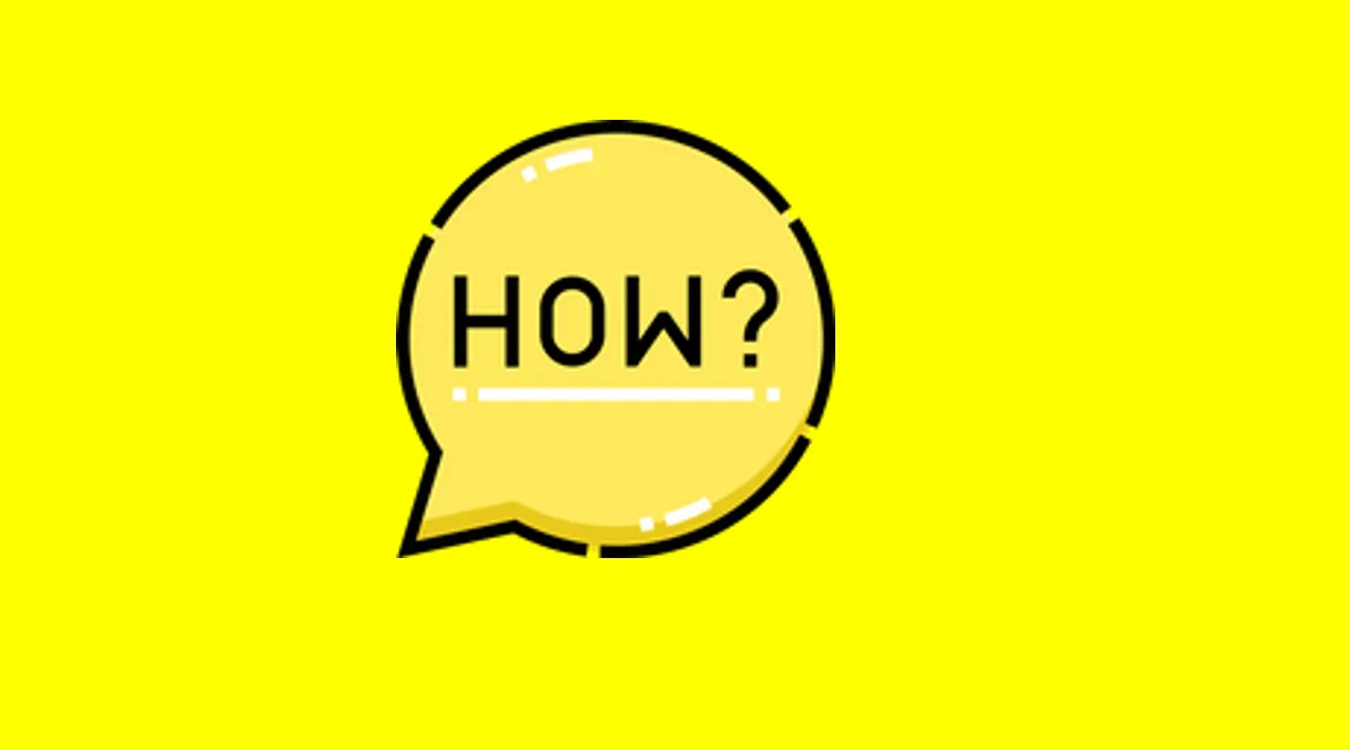 'How?' in a speech bubble against yellow background