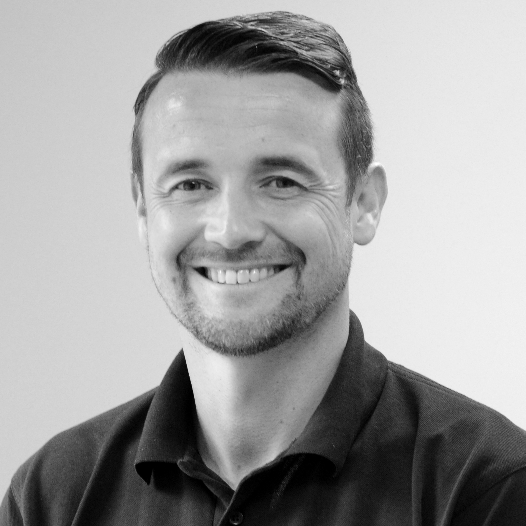black and white image of Richard Evans, Sales Director at Jaama