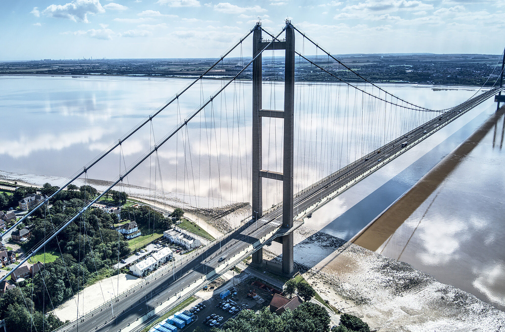 An aerial view of the Humber Bridge in East Yorkshire
