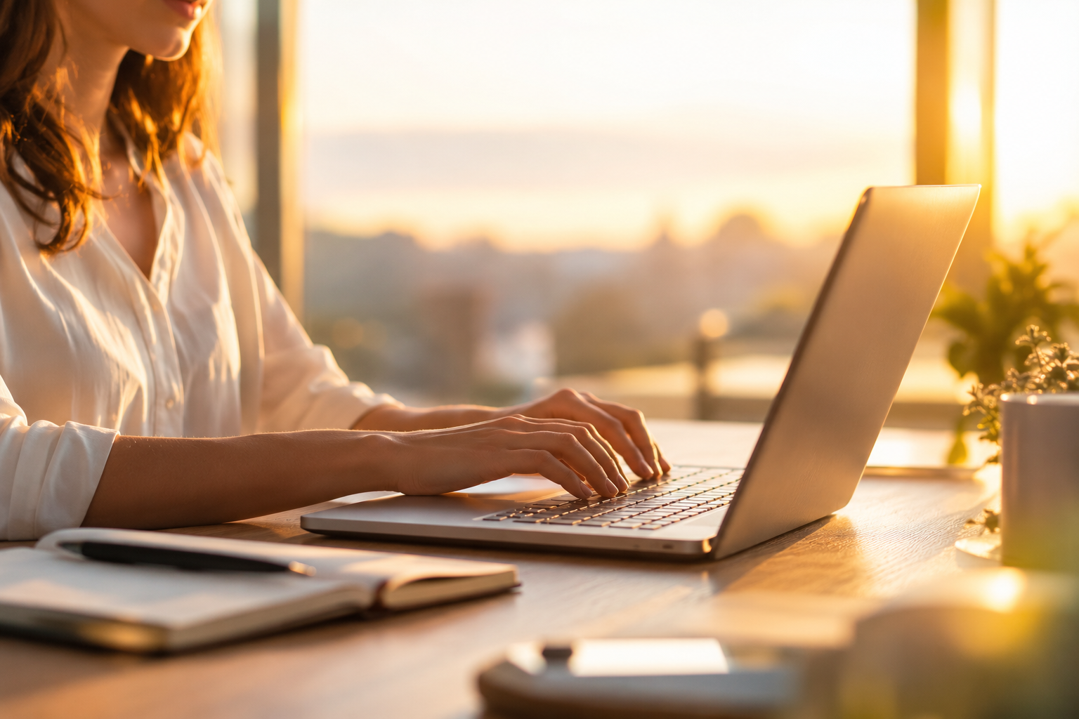 Golden Hour Laptop Workscape