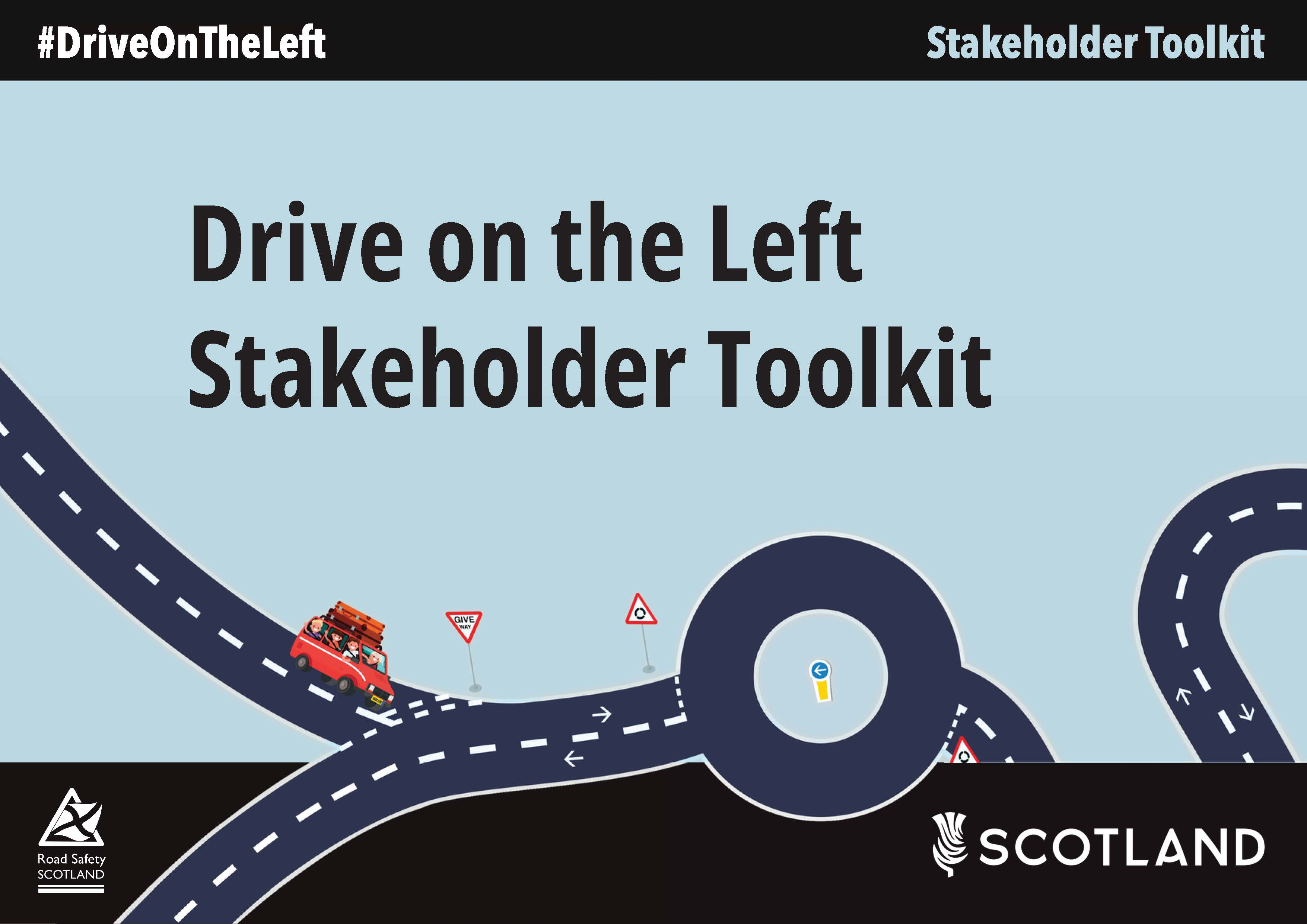 Graphic that depicts the Dive on the Left Stakeholder Toolkit for the campaign in Scotland in Summer 2026