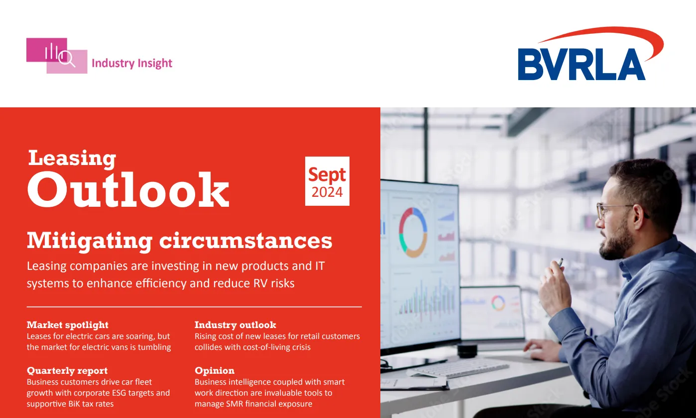 Leasing Outlook Report Cover with man on computer