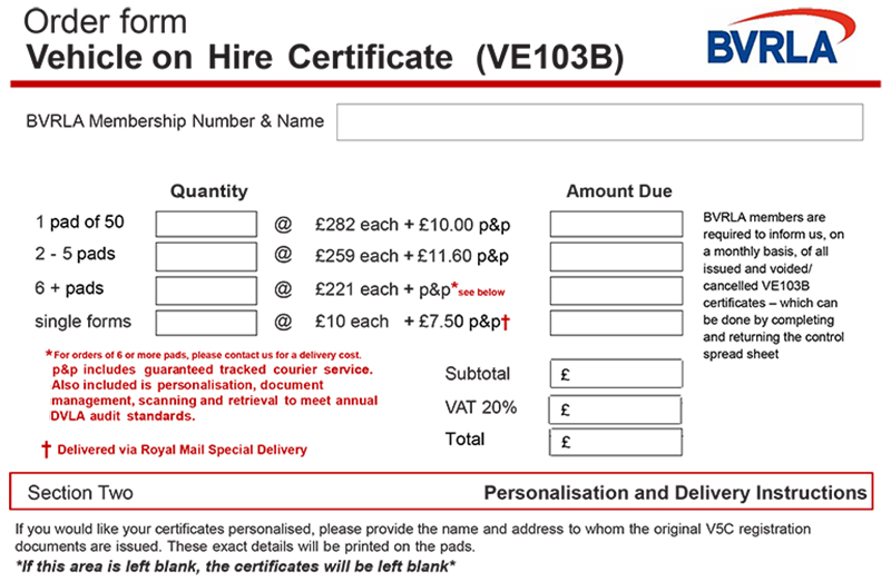 BVRLA UK Drivers Of Rental And Leased Vehicles Still Require VE103 ...